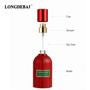Nuevo Envase de Perfume de Lujo 2026, Botella de Vidrio Redonda Roja para Perfume, Cilindro Vacío con Cierre a Presión, 30ml 50ml 100ml - Product Image 3