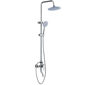 Shower <b>Set</b> Round Chrome Plated Top <b>Spray</b> With Handheld Showerhead Easy To Clean - Product Image 2