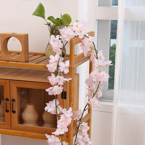 Guirlande artificielle de fleurs de cerisier Hanxi, 180 cm, fleurs en soie, décoration suspendue pour mariage, salon - Product Image 3
