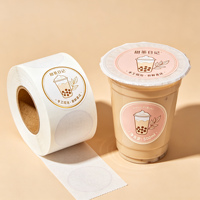 Etiquetas Adhesivas de Vinilo para Impresión de Logotipos Personalizados, Etiquetas para Vasos de Bebidas y Jugos