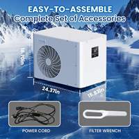 R-410A 220V 32~104 ℉   Pompe à eau froide Wi-Fi 1HP Pro blanche/noire pour bain de glace, gonflable et pliable, pour combo bain d'air et thérapie extérieure