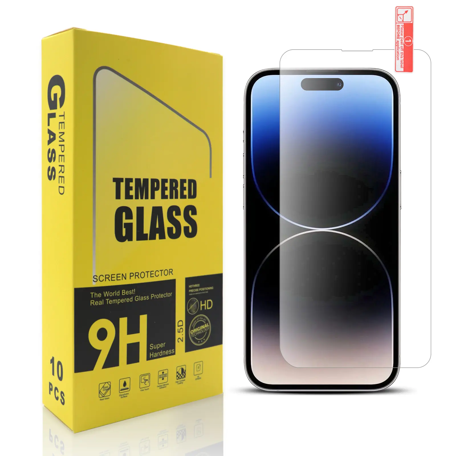 10 In 1 Package 9D 0.33mm Tempered Glass Cell Phone Screen Protector For Iphone 13 14 15 Pro Max Xs