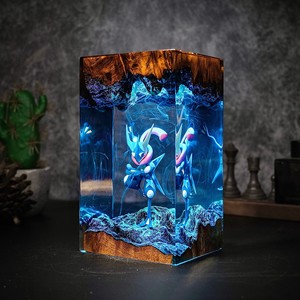 Figurine en résine époxy Pokémon Kaga Ninja Frog, artisanat en résine et bois, lampe de nuit en résine - Product Image 4