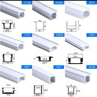 Diffuseur LED en aluminium pour plafond, profilé en U, 17 mm, noir, avec diffuseur PC, prix de gros usine, vente chaude
