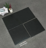 Baldosas de Porcelana Negra Mate de 400x400, Baldosas Antideslizantes para Baño y Cocina