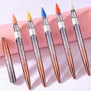 Outil de pointillage pour ongles avec logo personnalisé, manche métallique arc-en-ciel, pointe en cire, pour la pose de pierres précieuses, cristaux et strass, stylo pour manucure et nail art - Product Image 2