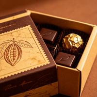 Boîte cadeau en chocolat de luxe écologique en forme de livre avec design en feuille d'or, boîte rigide de qualité supérieure pour chocolat et bonbons