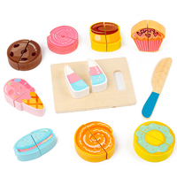 Ensemble de cuisine en bois lisse et sûr pour enfants, avec fruits et légumes à découper, kit éducatif de jeu d'imitation pour la maternelle