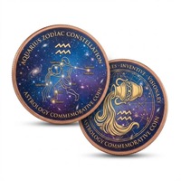 Pièce de monnaie en cuivre originale d'usine 1oz Aquarius Realm, création abstraite, visionnaire et révélatrice, pour les boutiques d'astrologie