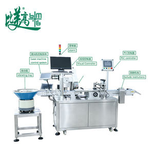 Ligne de production de machines de gravure laser automatiques pour le code QR externe et le numéro interne des bouchons de flacons Marquage et vérification en ligne par double laser - Product Image 4