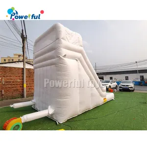 Outdoor Commercial Inflatable Water Slide White Bouncy Castle All White Inflatable Slide