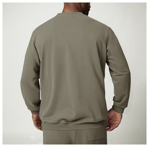 Sweat-shirt Yiyi respirant, anti-transpiration, doux pour la peau et confortable, col rond, mélange de coton, poignets et ourlet côtelés, <span class=keywords><strong>pull</strong></span>-over - Product Image 4