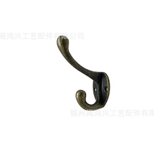 Crochet mural en alliage de zinc Min Hongxing 65x19mm, style vintage bronze antique, pour porte et fixation murale - Product Image 2