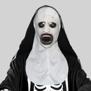 Máscara de Monja Demonio de Látex para Adultos, Disfraz de Halloween, con Capucha, para Fiestas - Product Image 2