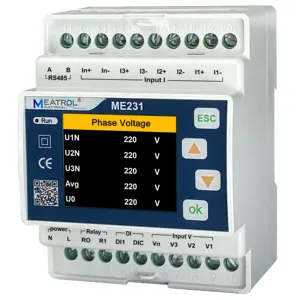 Fotovoltaic system Active power voltage current monitoring Rogowski coil 4 wire 3 phase RS485 Energy meter