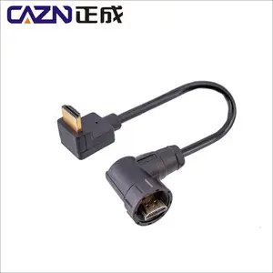 CAZN Port Tampilan IP67 Tahan Air Industri Konektor HHDMI 4K HD TV Kamera Komputer HDMI2.0 Adaptor Data 0.3M 0.5M 1M 2M Kabel