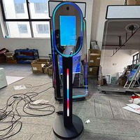 Boîte à Selfie Intelligente 2026 avec Imprimante Photo, Toile de Fond Ovale, Vidéo Aérienne, Effet Infini et Miroir Magique pour Cabine Photo
