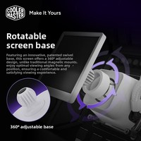 Coolermaster B360 LCD 360 BLANC Radiateur de refroidissement liquide pour boîtier d'ordinateur, LED ARGB 3/4 broches, roulement fluide, conception silencieuse
