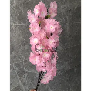 Hohe Qualität Künstliche Rosa Kirschblüte Guangzhou Großhandel Seide Material Kirsche blume Blossom Zweige