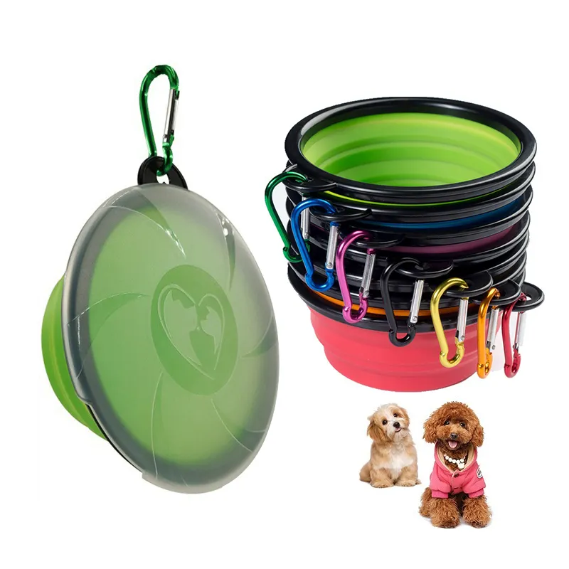 Food Grade Portable Animal Feeders Cat Puppy Drinking Bowl Silicone Collapsible Pet Dog Bowl