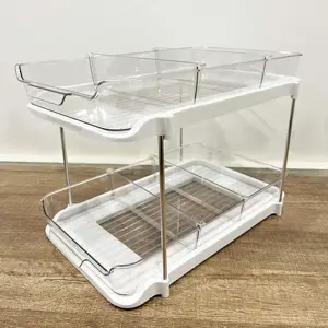 2 Tier 3 Tier minh bạch Pull-out y học phòng tắm tổ chức dưới bồn rửa tổ chức với 2 Tier trượt ngăn kéo