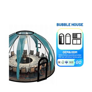 Prefab ลูกโป่งโปร่งใสแบบพกพา, บ้านพีซีโดมทรงกลมเต็นท์โรงแรมร้านอาหารห้องอาบแดดแก้วบ้าน - Product Image 1