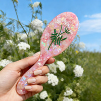 Brosse et peigne à cheveux en acétate personnalisés, élégants, vintage, à fleurs en dentelle de la reine Anne, pour le coiffage des cheveux