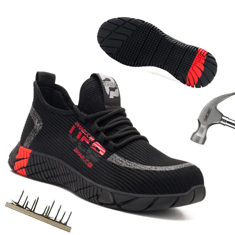Fabrika üreticisi yansıtıcı şeritler elektrik yalıtım sneakers açık kauçuk taban atölye endüstriyel erkekler güvenlik ayakkabıları