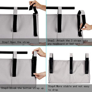 Bedside Caddy, Hanging Storage Bag Holder Beside Organizer with 8 Pockets for Bunk Dorm Rooms and <strong>Hospital</strong> <strong>Bed</strong> Rails