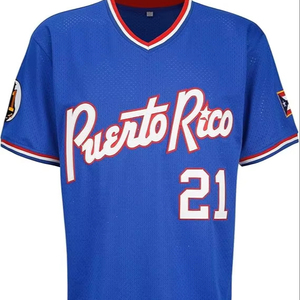 Hombres de Puerto <span class=keywords><strong>Rico</strong></span> # Sudadera de Béisbol Vintage 21, Camiseta Clásica de Béisbol Cosida - Product Image 1