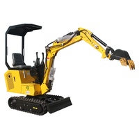 Mini-excavatrices diesel les plus petites de 1 tonne, tractables, avec moteur Yanmar Kubota, grappin de remorquage et rotation à 360°