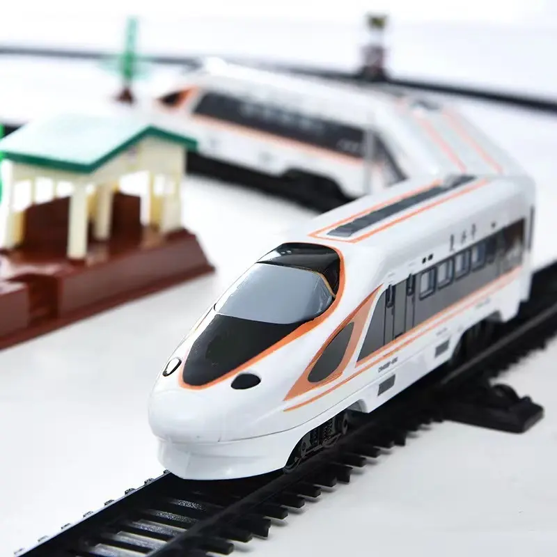 Toy vehicle 2022 Electric track train set slot toy per bambini treno giocattolo espresso ad alta velocità europeo