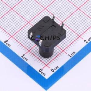 TS015-CBW1FH15.0 Tactile Switch Through hole-4P,12x12mm Switch Single Pole Single Throw Round Button 2.5N Through Hole - Product Image 2