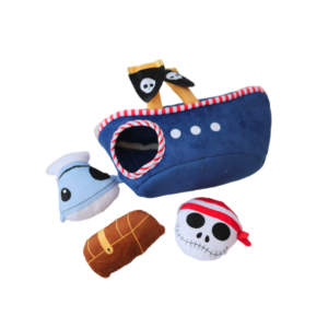 Dibujos animados pirata mascota felpa Squeaker bola arrugada juguete venta al por mayor perro gato suministros con cuero caucho plástico hueso - Product Image 2
