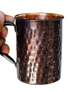 Taza de Mula brillante negra de cobre martillado de alta calidad para decoración de utensilios de cocina y accesorios de Bar a precio Minorista al por mayor - Product Image 1
