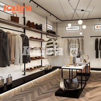 Chaussures Sac Boutique Décoration Intérieure 3D Design Magasin De Luxe Affichage Tables Chaussures En Bois Magasin Meubles pour Magasin De Sacs À Main