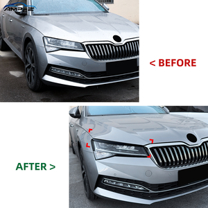AMP-Z <span class=keywords><strong>Superb</strong></span> ABS Nero Lucido Palpebre Fari per <span class=keywords><strong>Skoda</strong></span> <span class=keywords><strong>Superb</strong></span> B8.5 2019-2022 <span class=keywords><strong>Accessori</strong></span> Auto - Product Image 2