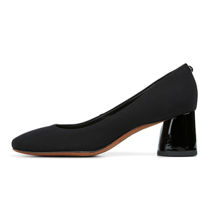 High Quality Luxury Custom Logo Casual Low Chunky <b>Heel</b> <b>Round</b> <b>Toe</b> Slip-on Dress Women Pumps Shoes - Product Image 2