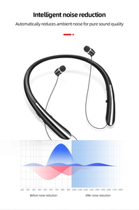 Bluetooths אוזניות אלחוטי אוזניות מתקפל צוואר רכוב ספורט אוזניות עם נשלף כבלים - Product Image 4