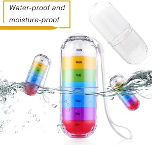 卸売ミニプラスチックラウンド週7日ピルオーガナイザーボックス6コンパートメントピルオーガナイザープラスチックピルボックス - Product Image 4