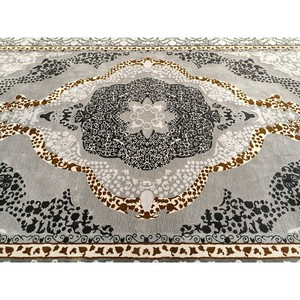 Estilo persa de gama alta elegante tradicional gris Floral medallón personalizable alfombra de lana con mechones a mano para sala de estar - Product Image 5