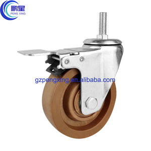 Penxing 3 4 5 Zoll Hochtemperatur-Rolle Doppelbremsen-Roller Trolley drehbare Schwerlast-Rolle Industrie-Rollen - Product Image 4