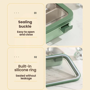 Boîte à lunch en acier inoxydable pour enfants Boîte à bento Conteneur de stockage des aliments pour enfants de l'école Boîte Tiffin en métal verrouillable avec fourchette et cuillère - Product Image 4