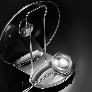 ชั้นวางฝาหม้อสแตนเลส 304 พร้อมถาดทรงกลม ที่วางอุปกรณ์ครัว - Product Image 1