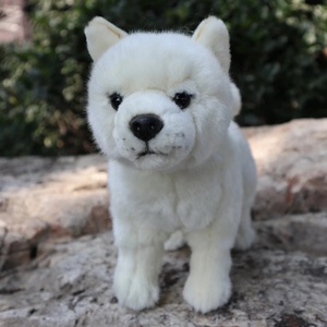Güzel özelleştirilmiş yumuşak ayakta japon <span class=keywords><strong>Shiba</strong></span> Inu peluş oyuncak gerçekçi beyaz köpekler dolması - Product Image 3
