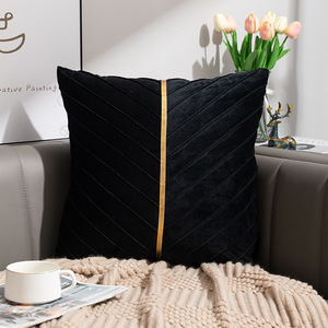Amity all'ingrosso morbido quadrato 45*45cm 18*18 pollici striscia bronzante di velluto copricuscino con cuscini ondulati - Product Image 2