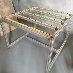 Pista de rodillos, tira fluida, rueda amarilla, aleación de aluminio, pista de rodillos de riel deslizante para tuberías, sistema de transporte de rodillos - Product Image 3