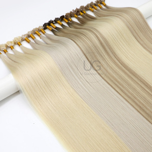 U Glamour <span class=keywords><strong>Extension</strong></span> <span class=keywords><strong>Capelli</strong></span> <span class=keywords><strong>Veri</strong></span> Lisci Double Drawn Con Cheratina Micro Bond Punta Piatta Qualità da Salone All'Ingrosso - Product Image 2