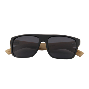 2024 à la mode grand Rectangle cadre lunettes de soleil logo personnalisé UV400 lentille lunettes de soleil bambou Temples carré nuances lunettes de soleil - Product Image 3