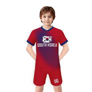 Maillot de football personnalisé pour enfants de Corée <span class=keywords><strong>du</strong></span> <span class=keywords><strong>Sud</strong></span>, uniforme de football personnalisé avec nom et numéro, maillot d'équipe pour jeunes garçons et filles, cadeau pour les fans - Product Image 3